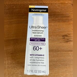 Neutrogena Ultra Sheer SPF60 Moisturizing Face Serum Lotion 1.7oz  Exp 10/2026